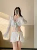 Bikini Nuevo Estilo 2026 Fresco y Puro en Tonos de Agua, Poliéster de Alta Gama, Protector Solar, Adelgazante, Traje de Baño para Vacaciones 9220