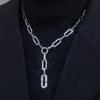 Collar Metálico de Cadena de Diamantes Simple de Alto Nivel para Mujer, Cadena Personalizada para Suéter, Nueva Cadena Versátil para Clavícula de Celebridad de Internet, Venta al por Mayor