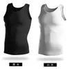 Chaleco de Algodón Puro para Hombre Estilo Nuevo con Canalé Fino Elástico en Negro y Blanco, Adecuado para Jóvenes Adultos, Deportes, Espalda de Nadador, Hombro Estrecho, Venta al por Mayor
