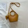 Bolso Cubo de Textura Tejida Popular de Moda Bolso Cruzado de Personalidad Tendencia Nicho Estilo Coreano Chic para Viajes Cotidianos Bolso Cesta