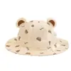 Sombrero de Sol para Bebé Primavera y Verano Nuevo Lindo Estampado de Oso Sombrero de Pescador para Niño Lindo Versátil Sombrero de Sol para Niña