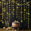 Decoración de fondo para fiesta de cumpleaños de producto nuevo transfronteriza para 16, 18, 30 años, números de estrella coloridos, suministros de pancarta de cumpleaños