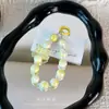 Popular llavero colgante de cuentas chapadas en colores de caramelo con lazo, llavero, accesorio para bolso, charm para funda de teléfono