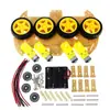Chasis de coche inteligente de cuatro ruedas al por mayor, placa de código, medición de velocidad/seguimiento/control remoto Bluetooth, accesorios de coche 4wd inteligente