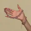 Conjunto de Três Peças de Colar, Brincos e Pulseira Coração de Amor Estilo Doce e Cool para Mulheres, Design Único com Sensação de Luxo, Conjunto de Joias de Corrente para Clavícula