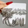 Pendientes Transfronterizos Europeos y Americanos Nueva Moda Textura CCB Línea Dorada Juego de Cinco Piezas Pendientes Colgantes Elegantes Pendientes