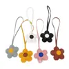 Nova Série Miu Pingente de Bolsa Flor de Couro PU Ornamento Chaveiro Flor Charme Flor Pequena Pingente de Couro