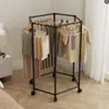 Perchero multifuncional hexagonal para balcón de casa, dormitorio, ahorrador de espacio, engrosado, estable, perchero de pie para dormitorios