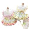 Ropa para mascotas ropa para perros ropa para gatitos primavera y verano linda princesa Lolita falda flores dopamina