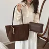 Bolsa Grande Estampa de Leopardo Feminina 2026 Outono/Inverno Nova Retrô Simples de Ombro e Mão Versátil Bolsa Tote para o Dia a Dia