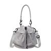 Bolso cubo casual de gran capacidad para mujer, bolso de nailon con cordón, nuevo de primavera, estilo coreano, bolso de mano para ir al trabajo, bolso bandolera