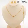 Conjunto de Collar y Pendientes Pequeños y Exquisitos de Acero de Titanio con Baño de Oro de 18K, Sencillo Elegante, Lujo Accesible y Cadena para Clavícula que No se Desvanece