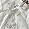Calcetines de mujer para primavera y verano con estampados florales geométricos, calcetines hasta la pantorrilla combinados con zapatos pequeños de cuero, calentadores de piernas sin pie versátiles