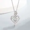 Mais Vendido Transfronteiriço 12 Tipos de Pingentes de Flor Rosa Diamante Coração Formato Moda Europeia e Americana Colares Femininos Presente Dia das Mães