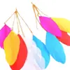 Huailang Fabricantes de joyería de comercio exterior europeo y americano al por mayor Pendientes de plumas de colores bohemios pendientes
