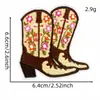Patches bordados coloridos contrastantes em estilo western, cacto, cabeça de touro, patches de bota de cowboy, emblemas bordados, acessórios para vestuário