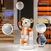 Oso violento estilo crema, gran adorno de piso para sala de estar y recibidor, arte de moda con una estética de alta gama, decoración del hogar, regalo de inauguración