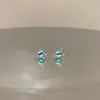 Aretes Ojo de Diablo Azules para Mujer, Aretes Punk de Personalidad Dulce Fresca de Nicho, Aretes de Diseño Simple Único