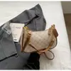 Bolsa de mão estampada retrô da moda para comércio exterior, novo estilo, de alta qualidade, bolsa niche em formato de meia-lua, bolsa de ombro e bolsa transversal versátil