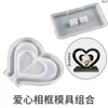 Molde de Silicona para Marco de Fotos con Forma de Corazón de Resina de Cristal DIY Amapola, Soporte para Marco de Fotos con Forma de Corazón, Colgante, Letrero Colgante