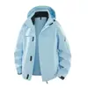 Jaqueta esportiva casual de camada única para atividades ao ar livre na primavera e no outono, com capuz removível, corte solto, versátil e estilosa