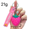 Creativo y popular cuero fruta fresa aguacate 3D lindo colgante de bolsa llavero llavero al por mayor
