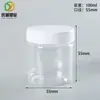 Frasco de plástico de boca ancha de 100 ml al por mayor, PET transparente, caja de embalaje para condimentos, botella de condimento engrosada, botella de plástico de boca ancha de 100 g