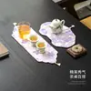Tejido morado tapete de té posavasos tela seca burbuja mesa camino de mesa mantel de té alto valor de color accesorios para juego de té ceremonia del té tela bordada