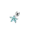 Pendientes de Acero de Titanio 316, Nuevos Clavos para Hélice de Oreja Redondos tipo Pastel con Flor Incrustada de Circonita, Para Orejas Perforadas para Dormir, No Necesitan Quitarse, Pequeños Frescos y Dulces