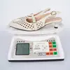 Novas Sandálias Femininas de Salto Médio Bico Fino Estilo Comércio Exterior com Design de Uma Tira, Vazadas, Bico Fechado, Costas Abertas, Respiráveis, Sapatos da Moda