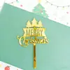Decoração de Bolo de Natal Estilo Ins Transfronteiriço Feliz Natal Decoração de Bolo Acrílica de Natal Inserção para Bolo de Natal