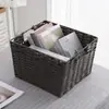 Cesta de almacenamiento tejida de gran capacidad para fabricantes transfronterizos, cesta de almacenamiento organizadora de escritorio para sala de estar, caja de almacenamiento para artículos varios y cosméticos