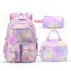 Nova Mochila Escolar Transfronteiriça para Meninas do Ensino Fundamental e Médio, Mochila Leve e Redutora de Carga, Conjunto de Três Peças para Estudantes, Mochila, Amazon