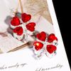 Cristal Resistente Flor de Corazón de Trébol de Cuatro Hojas Aleación Cuentas Sueltas Hecho a Mano DIY Cuentas de Agujero Recto Accesorios para Cadena de Teléfono Cadena de Bolsa