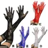 Luvas Transparentes de Renda Elástica Sexy para Noivas, Luvas Cerimoniais de Manga Longa, Estilo Fino W210