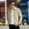 Camisa de trabajo caqui retro americana para hombre, otoño, manga larga, moderna, corte holgado, chaqueta casual lavada para hombre