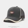 Gorra de béisbol para niños con etiqueta de cuero y letras, gorra de media malla de color caramelo para protección solar de bebé primavera/verano, gorra de pico de pato para niños, transfronterizo