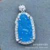Colgante de Hebilla de Paz con Incrustaciones de Crisoprasa Imperial Verde Tipo Hielo para Mujer, Buda Sonriente Buda Maitreya Dios de la Riqueza Colgante de Jade