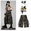 Roupas de Dança Jazz para Meninas Hip-Hop Street Dance Menina Garota Quente Conjunto Grupo de Meninas Jazz Calça Média Solta Camuflagem Verão