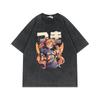 Camiseta Sailor Moon de gran tamaño, estilo anime americano, estilo retro, de algodón lavado y desgastado, de manga corta, ancha, talla grande