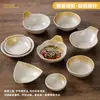Pratos pequenos de melamina Xiangyuanmei para restaurantes e hotéis, pratos para molho de compartimento duplo e triplo, pratos de tempero comerciais para restaurantes de hot pot