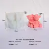 Molde de Silicona para Vela Aromática de Oso Flor Rosa de Dibujos Animados, Molde de Yeso para Jabón, Difusor de Cubitos de Hielo de Chocolate, Hecho a Mano, Bricolaje