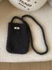 Corea del Sur Dongdaemun Otoño e Invierno Nuevo Huevo Bolsa para Teléfono de Casa Tejida a Mano Mezcla de Lana Bolso Cruzado Billetera de Punto para Mujer