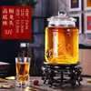 Garrafa de Infusão de Álcool de Vidro com Torneira 5 Jin 10 Jin Selada Jarra de Vinho Espessa Doméstica Garrafa Especial para Infusão de Ginseng