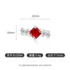 Anillo de Cubo de Azúcar Cortado Flor de Hielo de Piedra Preciosa Colorida Más Vendido en Transmisión en Vivo, Diamante de Alto Carbono Súper Brillante, Chapado en Oro Real, Anillo Versátil de Moda Personalizado