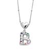 Pendente de carta de amor em prata com zircônia colorida e cobre quente transfronteiriço, colar com 26 letras em inglês, tendência da moda
