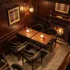 Mesa y Sillas de Bistró Modernas Recomendaciones Combinación de Cabinas Limpias Barra Arte de Hierro Sillas de Madera Maciza Mesas Barra KTV