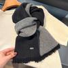 Bufanda Nueva de Lana Mixta Cálida para Mujer Otoño e Invierno, Doble Cara, Diferentes Colores, Borlas, Versátil, Tacto de Alta Gama, Chal y Bufanda de Cuello para Mujer