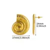 Pendientes Franceses Retro Elegantes de Imitación de Concha y Perla Acero de Titanio Estilo Marino Lujo de Gama Alta Accesible Pendientes Chapados en Oro de 18 Quilates para Mujer