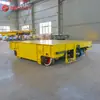 Carrinho de Plataforma Plana com Alimentação por Trilho para Oficina, Carro de Plataforma Plana para Transporte em Cruzamentos de Trilhos, Carrinho Deslizante de Trilho com Controle Remoto e Detecção de Obstáculos Dianteiro e Traseiro